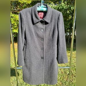 Women's Anne Klein Dark Gray Wool Blend Coat / Size 6 Petite